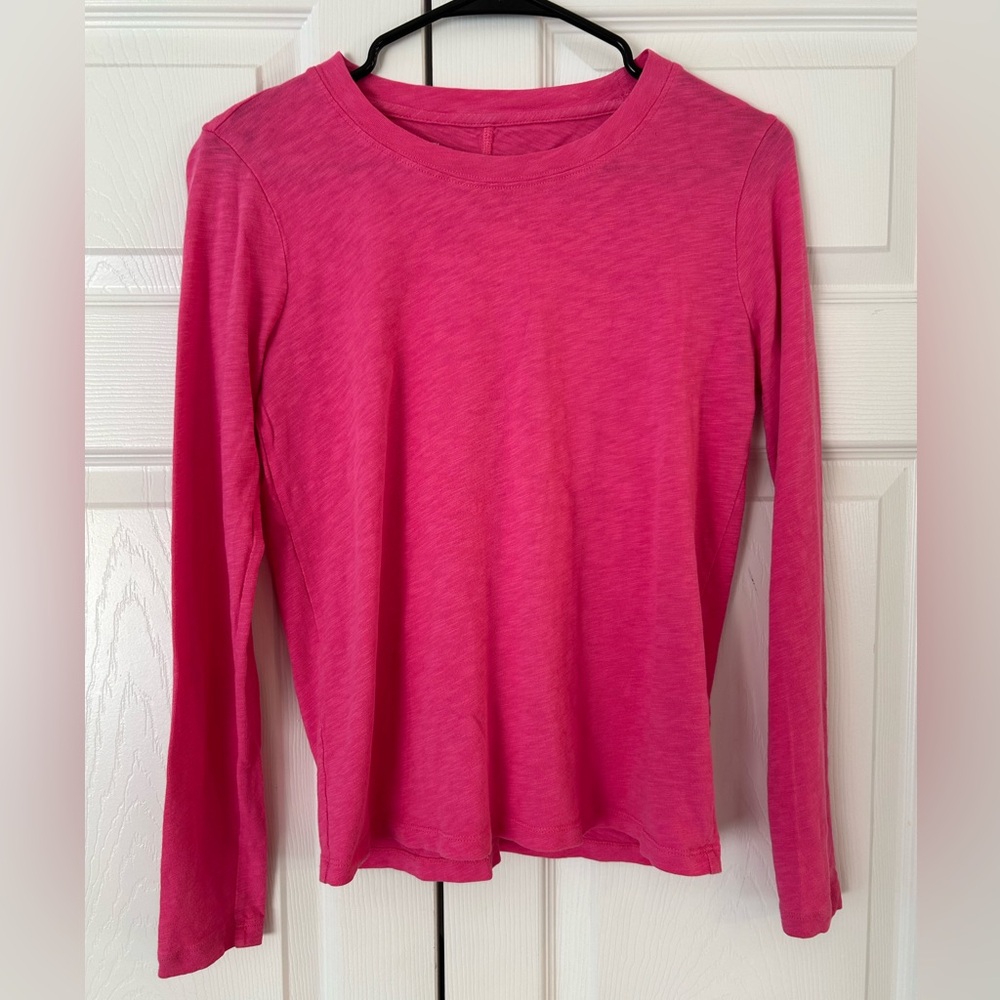NWOT J Crew Women’s Pink Long Sleeve Girlfriend Top Size XS